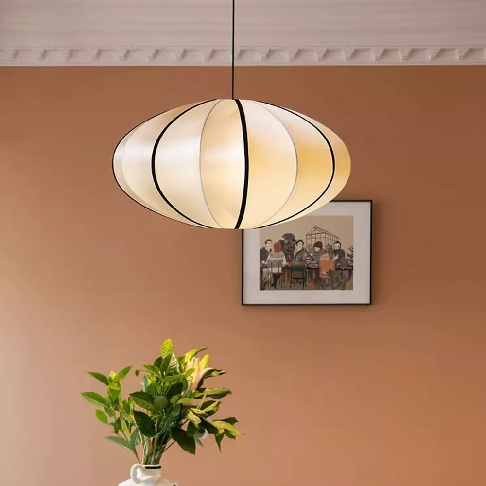Living Room Satin Chandelier Japanese Medieval Vintage Pendant Lamps Set
