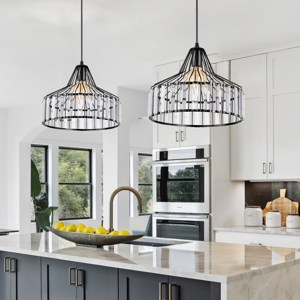 Elegant Black modern Glass Chandelier for Kitchen