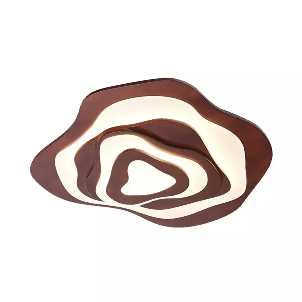 Modern Cloud Shape Ceiling Lamp | Mid-Century Modern Walnut Finish Flush Mount