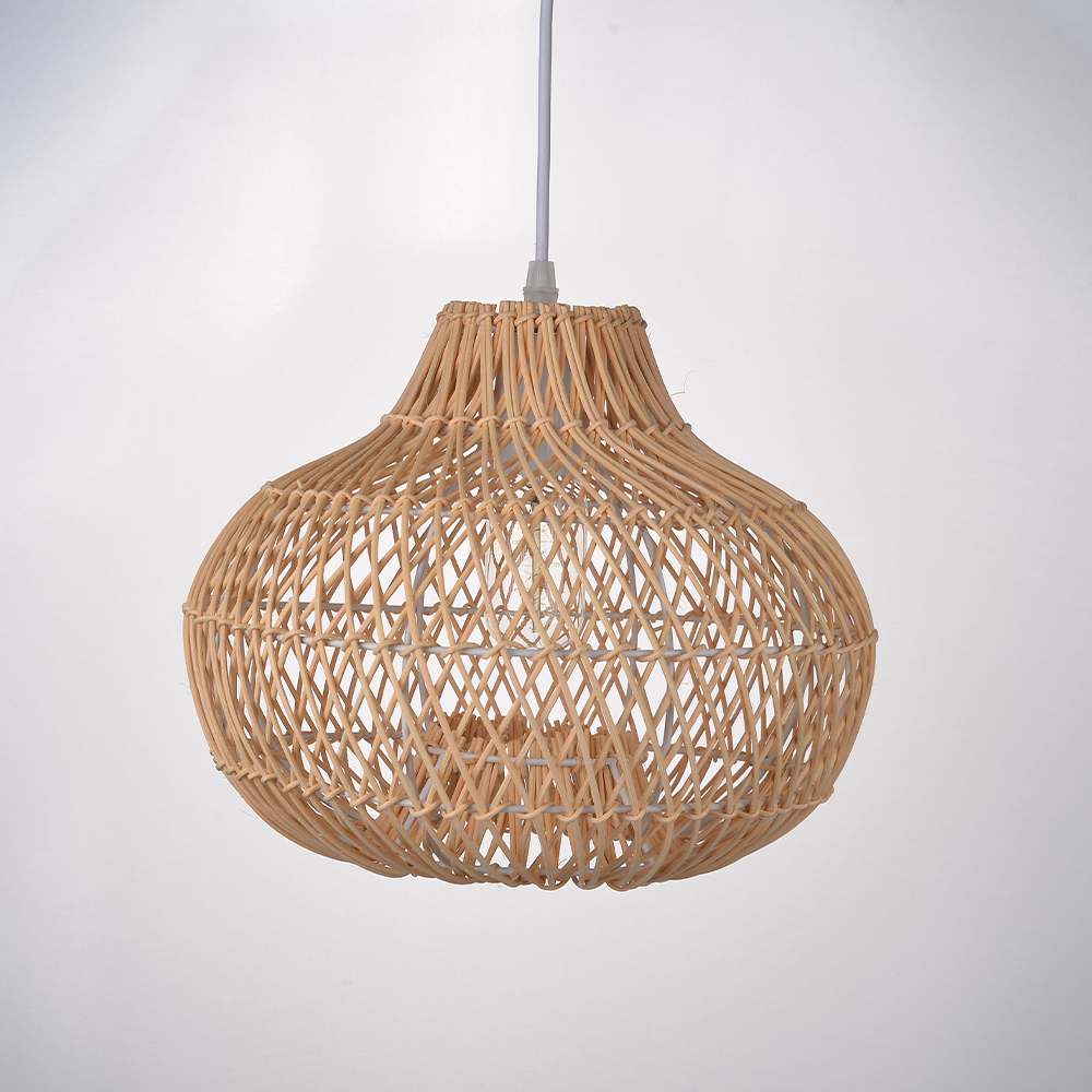 Minimalist Kitchen Counter Rattan Pendant Light Living Room Decor Lampshade
