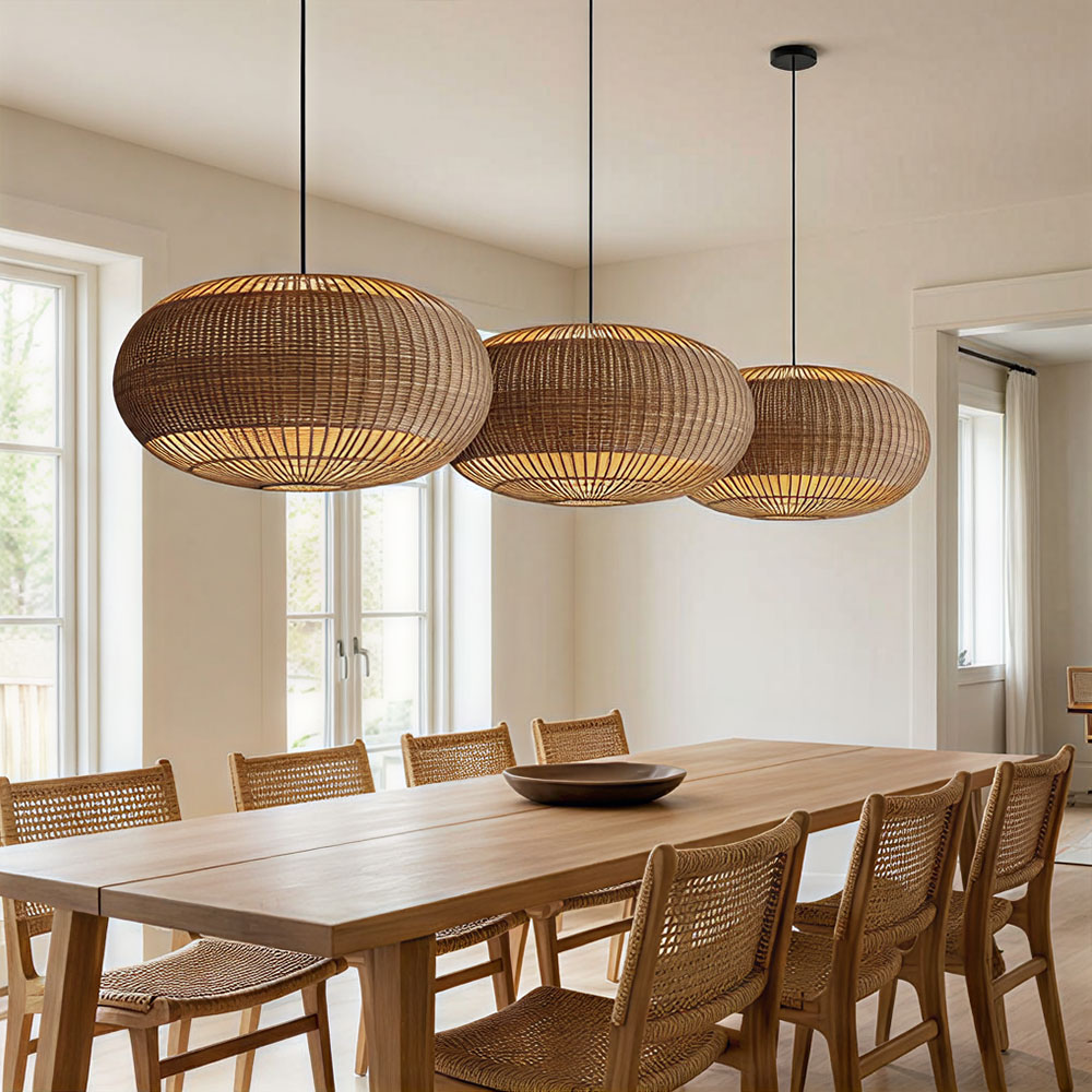 Farmhouse Kitchen Pendant Light Fixtures Wabi-sabi Style Woven Chandelier