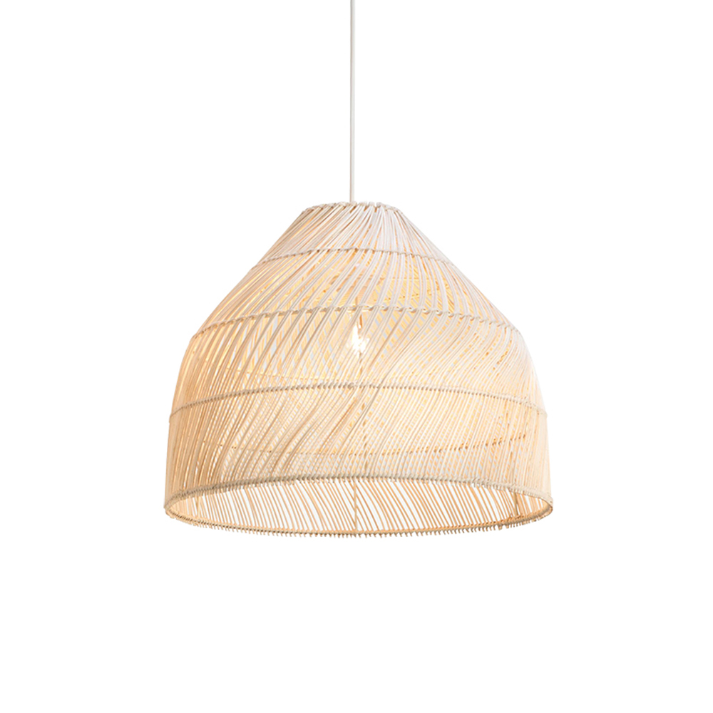 Rattan Hand-woven Lighting Natural Black Basket Pendant Lamp For Dining Room