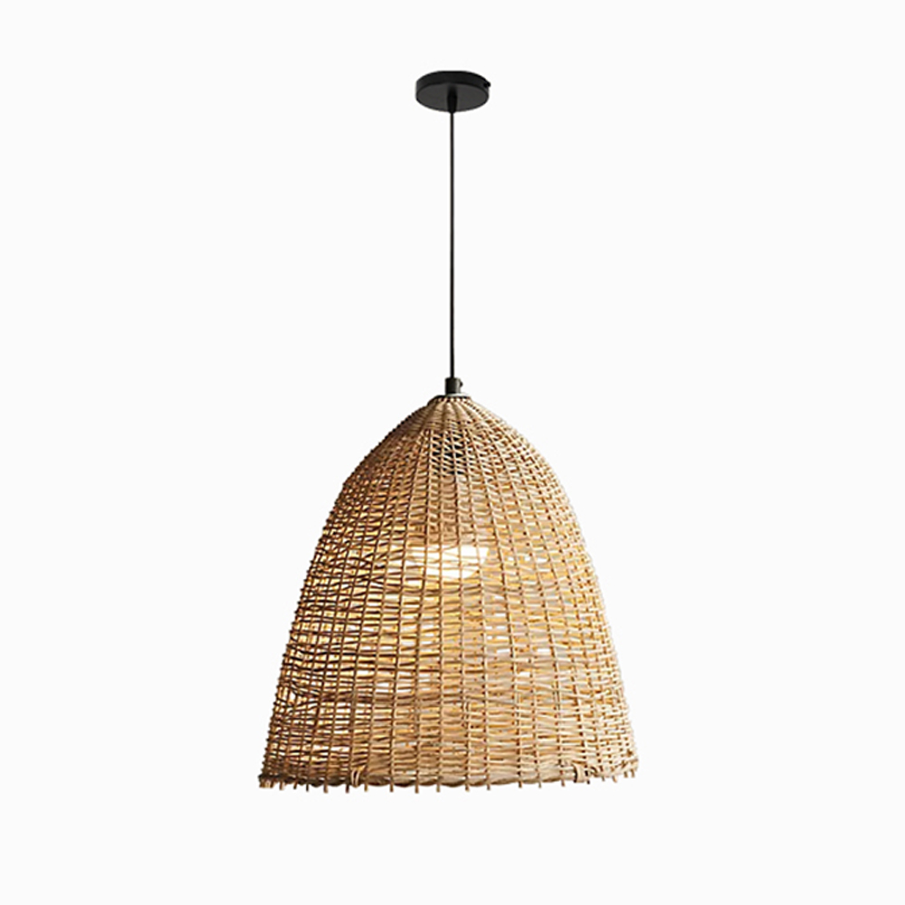 Vintage Rattan Dining Room Chandelier Wabi Sabi House Pendant Light Fixtures