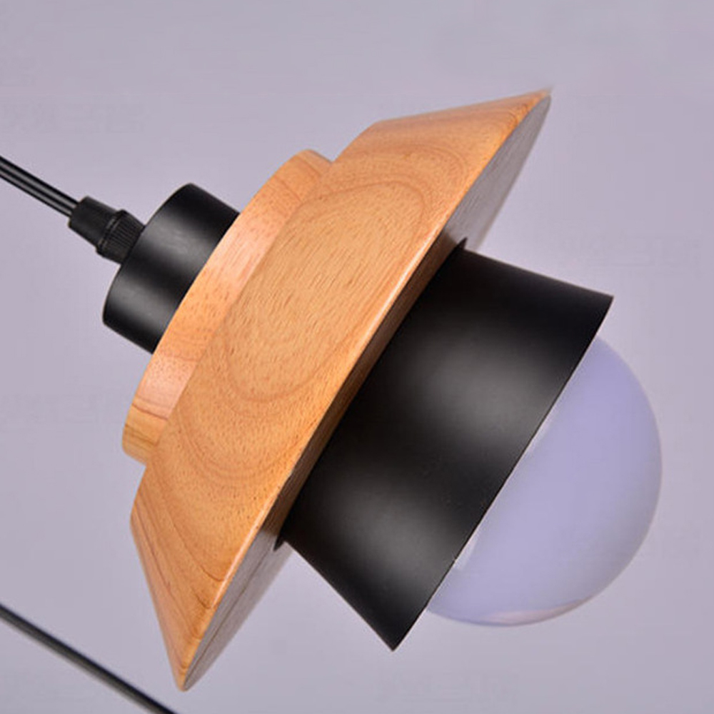 DIY Nordic Minimalism Wood Pendant Light Modern Mini Bedside Chandelier