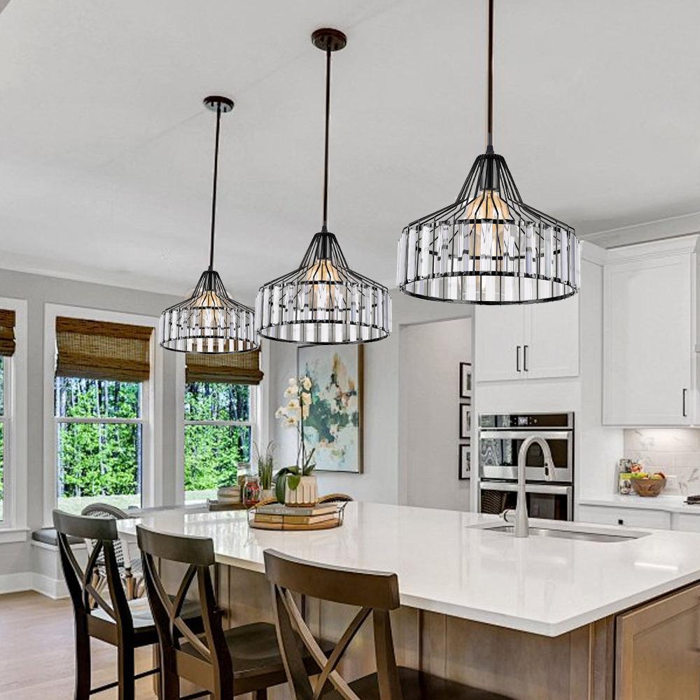 Elegant Black modern Glass Chandelier for Kitchen