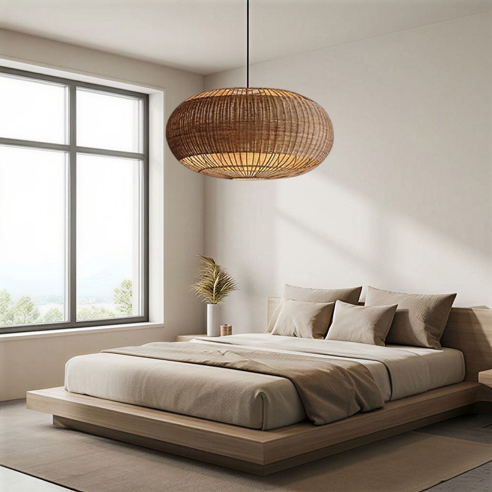 Farmhouse Kitchen Pendant Light Fixtures Wabi-sabi Style Woven Chandelier