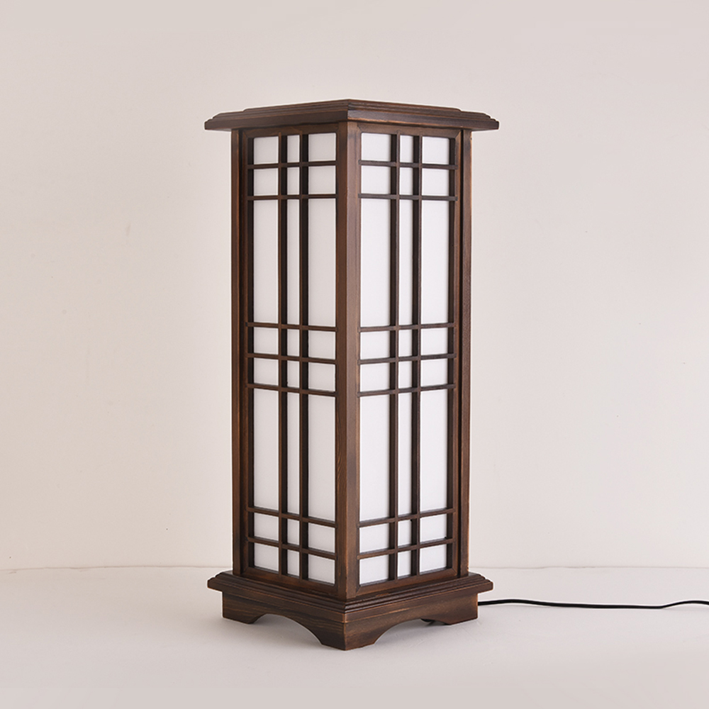 Japanese Solid Wood Table Lamp 35 Inches Large Floor Lamp
