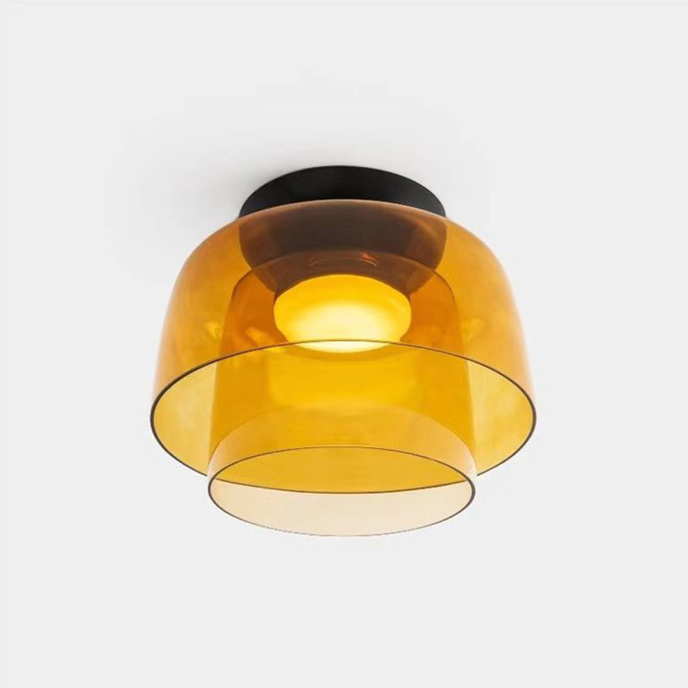 Nordic Designer Corridor Ceiling Light Retro Bedroom Glass Hanging Lamp