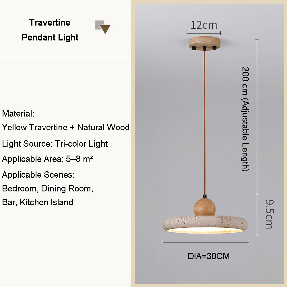 Travertine Dining Room Pendant Light Wabi-Sabi Aesthetic Bedroom Bedside Mini Lamp