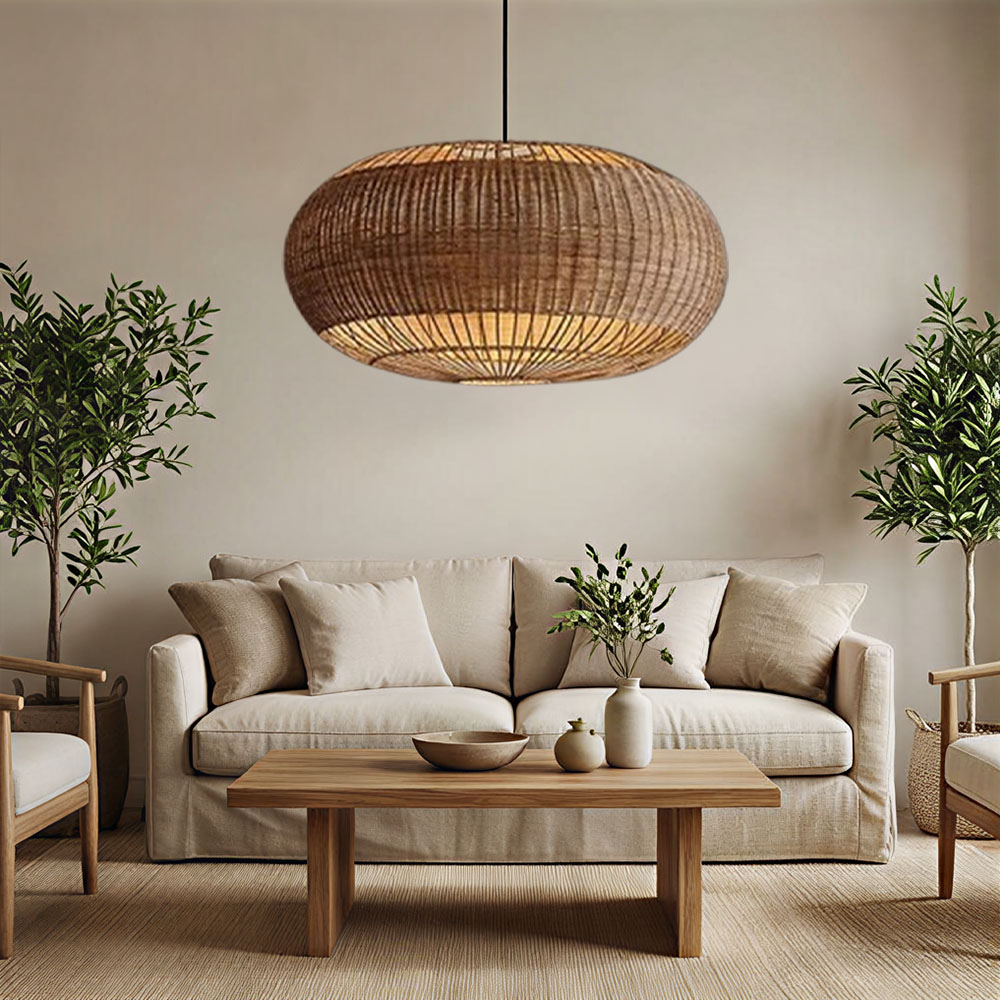 Farmhouse Kitchen Pendant Light Fixtures Wabi-sabi Style Woven Chandelier