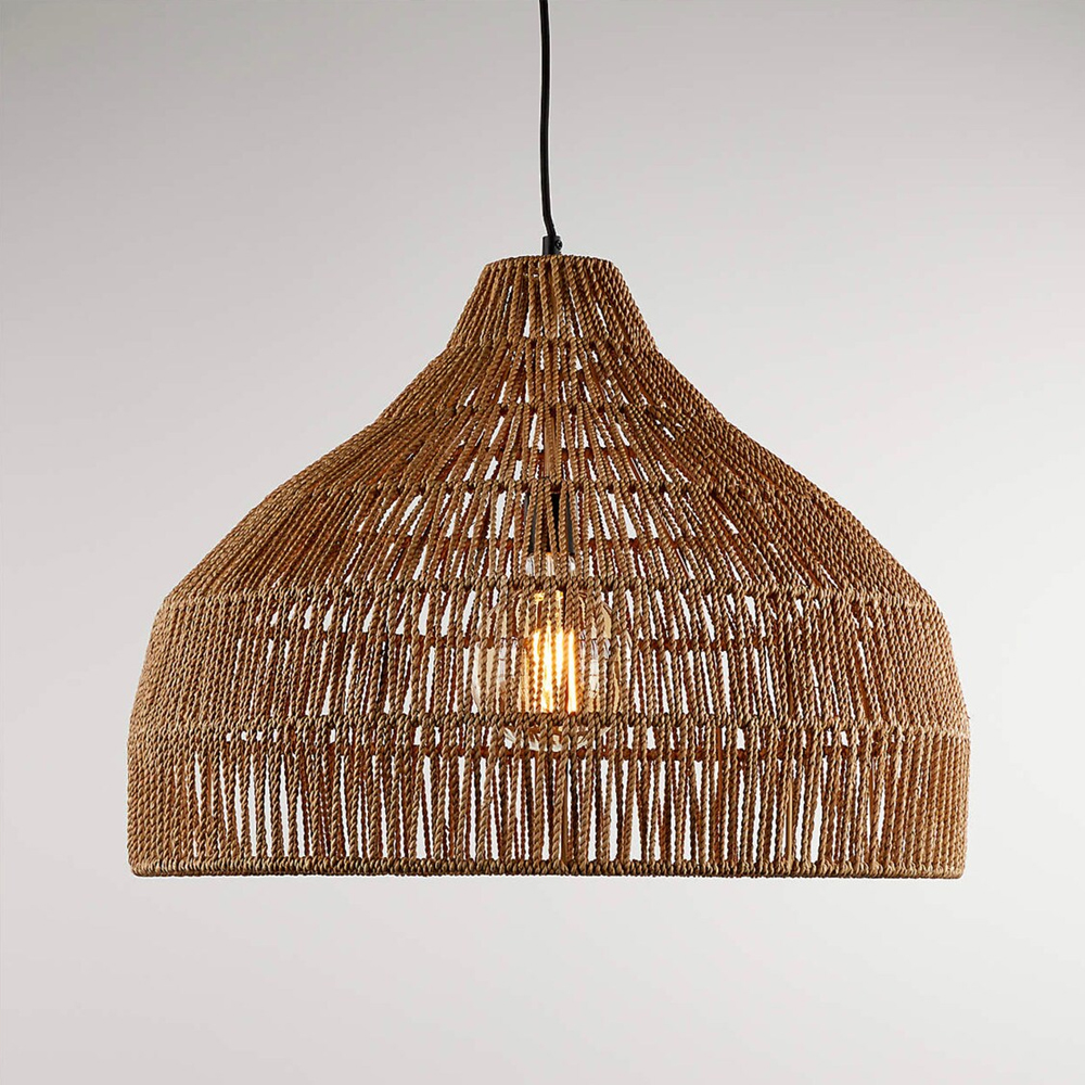 Farmhouse Rattan Pendant Lighting Fixture For Bedroom
