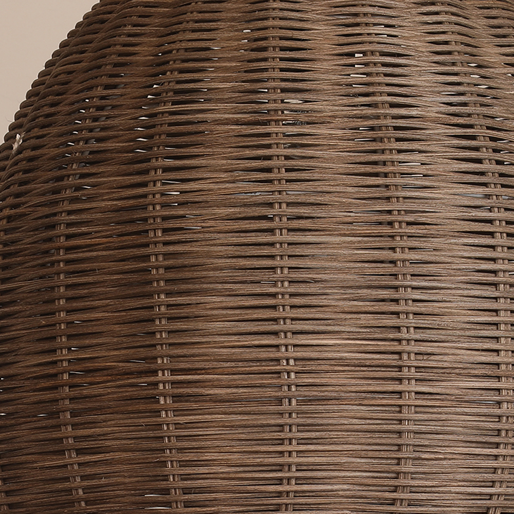 Retro Pastoral Pendant Light Mid Century Rattan Chandelier