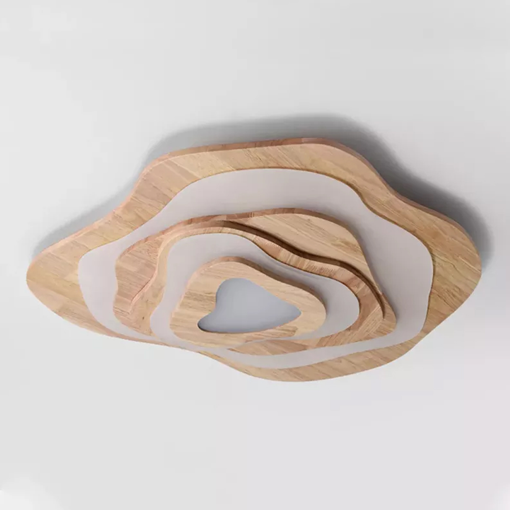 Nordic Irregular Solid Wooden Ceiling Light For Living Room