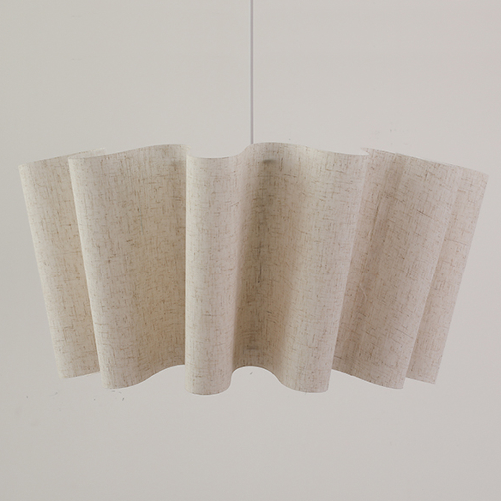 Nordic Fabric Pendant Light Lampshade Vintage Handmade Pleated Chandelier