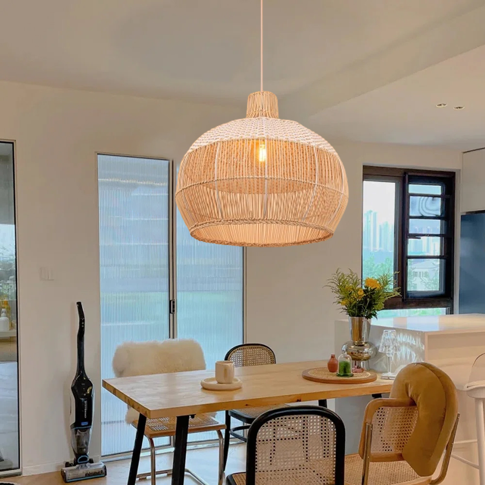 Handwoven Rattan Kitchen Island Pendant Lighting