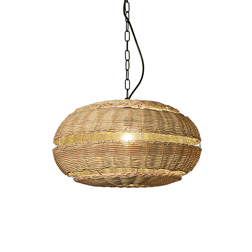 Living Room Rattan Round Ball Wicker Light Shade Wabi Sabi style chandelier