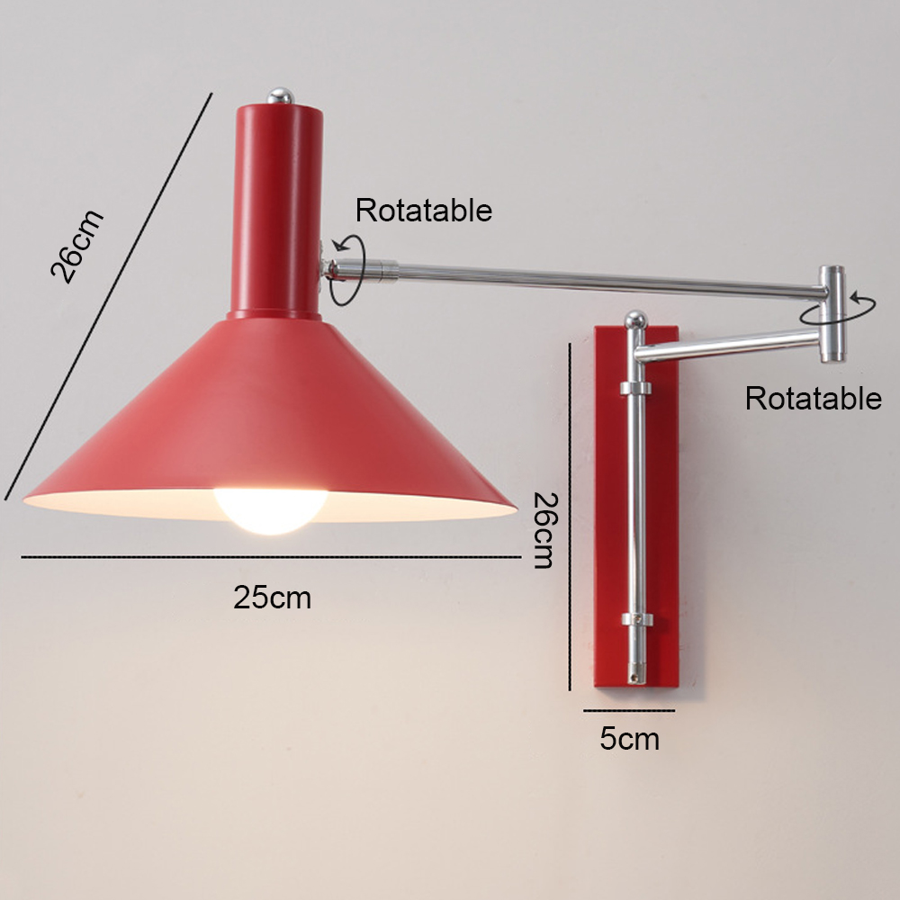 Retro Swing Arm Wall Lamp Extendable Folding Metal Wall Lamp