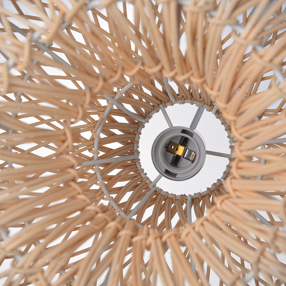 Minimalist Kitchen Counter Rattan Pendant Light Living Room Decor Lampshade