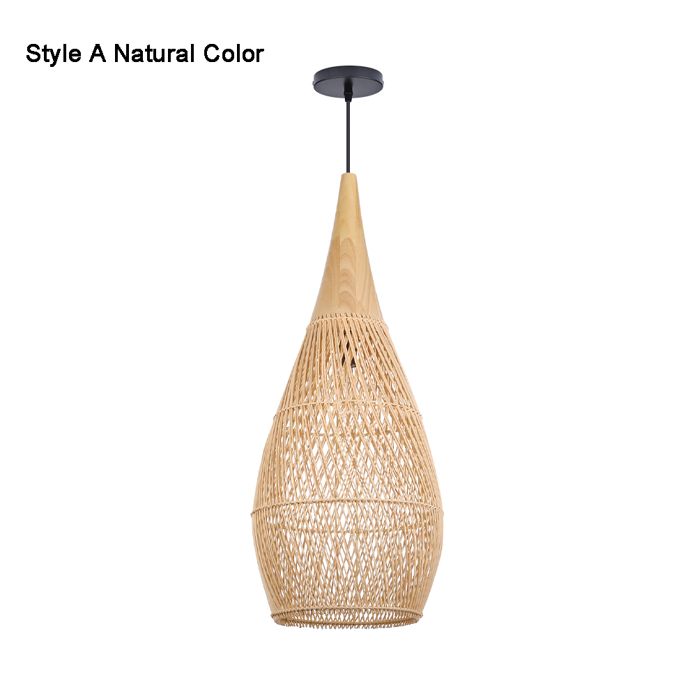 Rattan Pendant Light Wabi Sabi Style Retro Dining Room Chandelier
