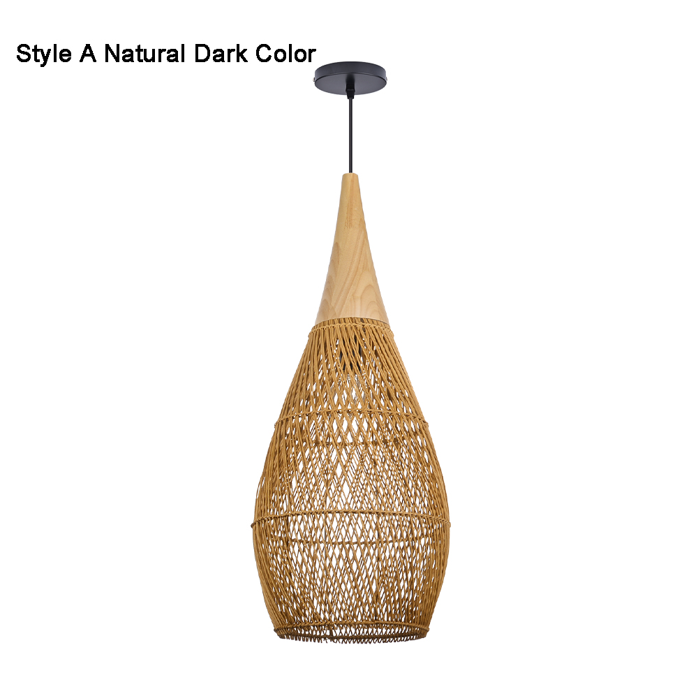 Rattan Pendant Light Wabi Sabi Style Retro Dining Room Chandelier
