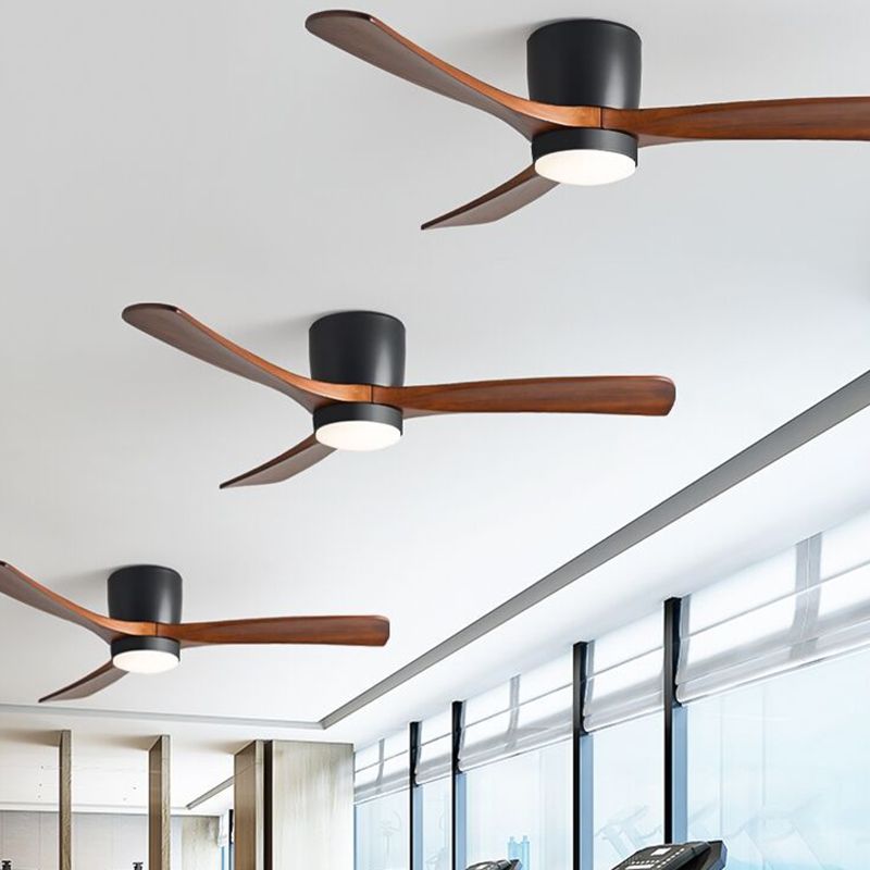 Nordic Wooden Ceiling Fan Light Fixture Minimalist LED Ceiling Lamp for Bedroom