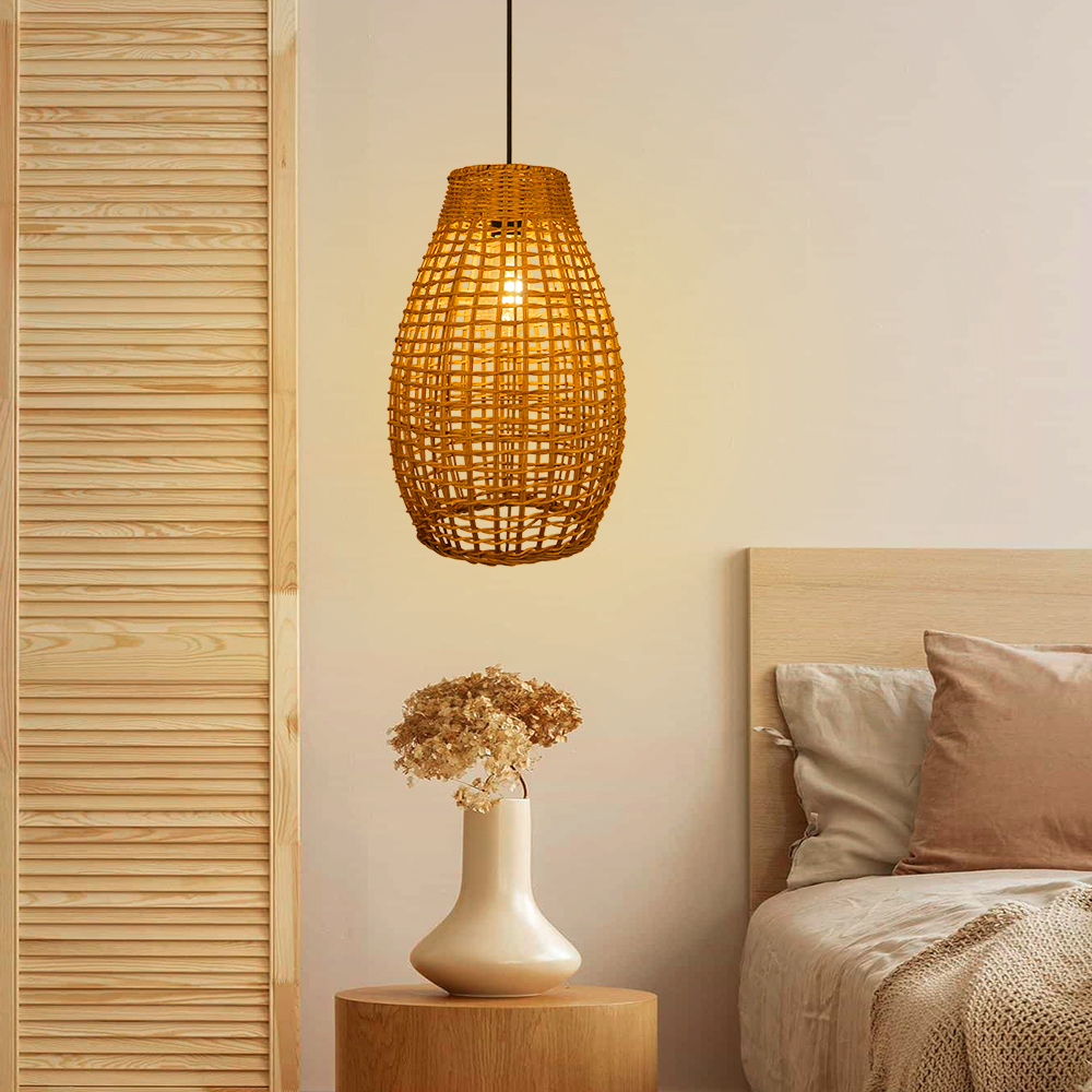 Handwoven Vine Lighting Fixture 3-Light Modern Rattan Kitchen Island Pendant Light 