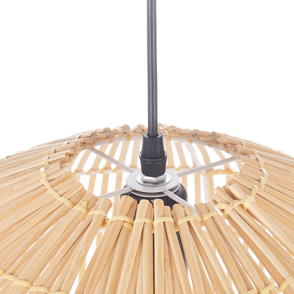 Minimalist Rattan Hanging Light Fixture Handcrafted Modern Dining Room Kitchen Island Decor Lamp
