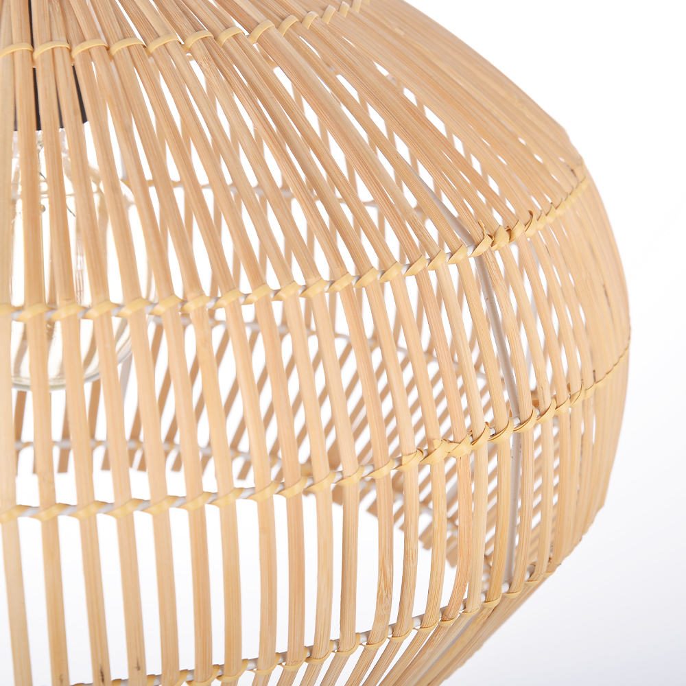 Minimalist Rattan Hanging Light Fixture Handcrafted Modern Dining Room Kitchen Island Decor Lamp