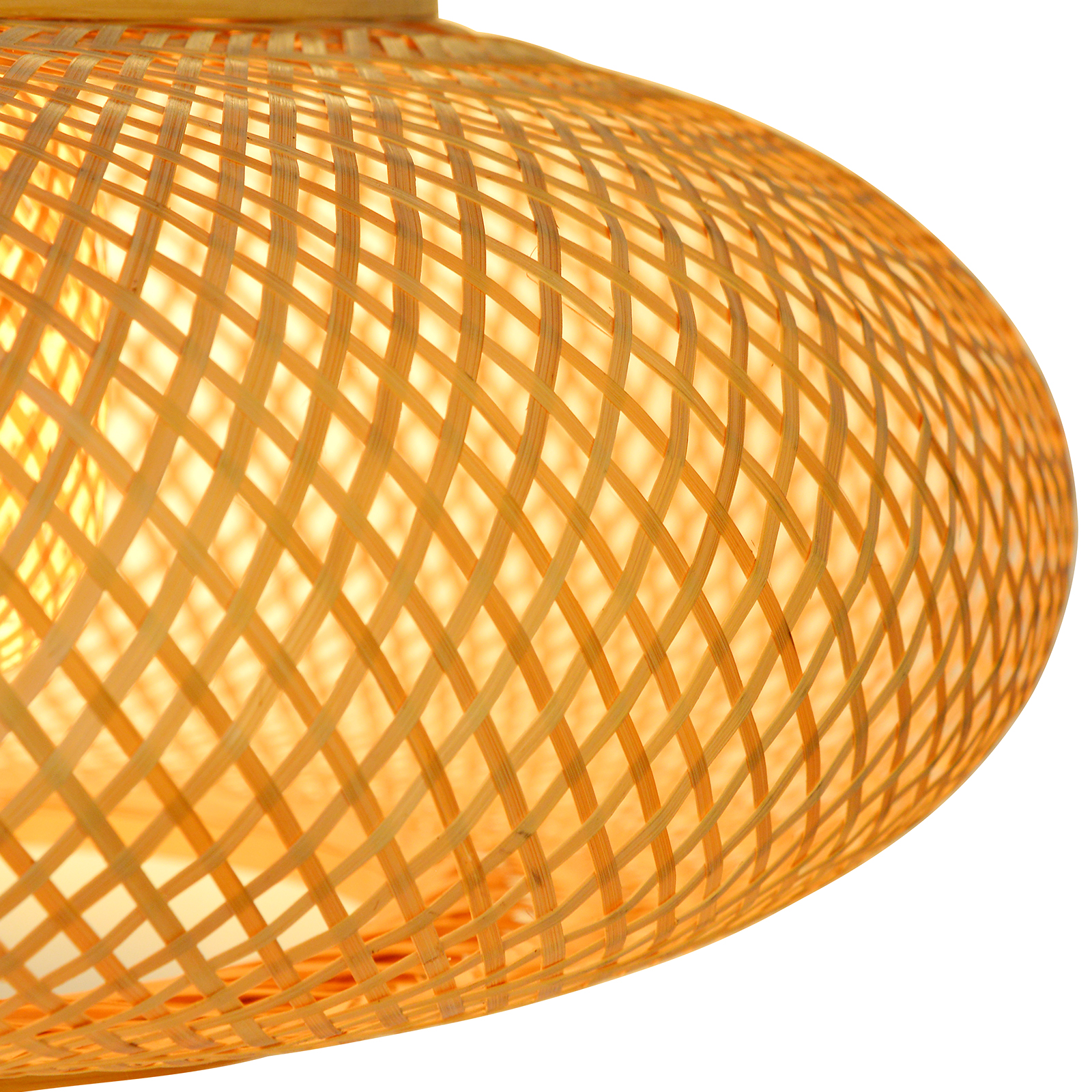 4-Bulb Woven Bamboo Pendant Lamp for Living Room