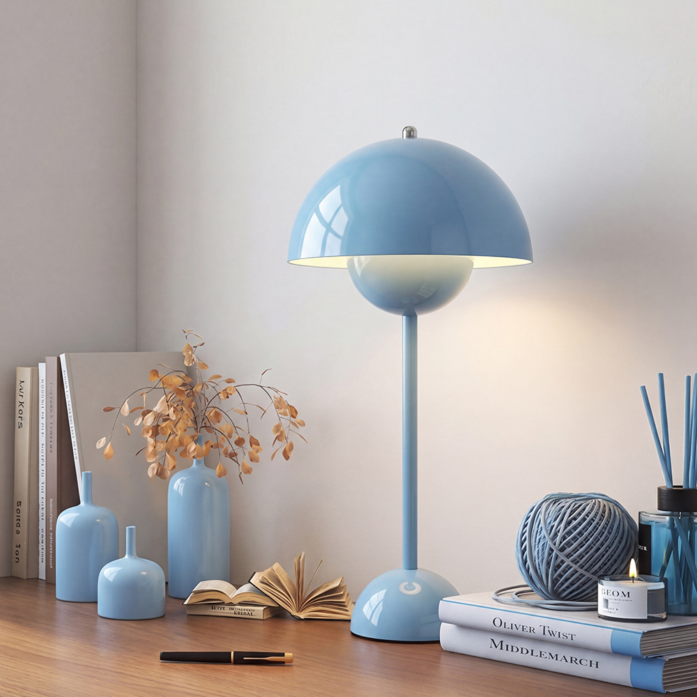 Danish Retro Flower Bud Table Lamp Nordic Style Plug In Bedroom Bedside Lighting