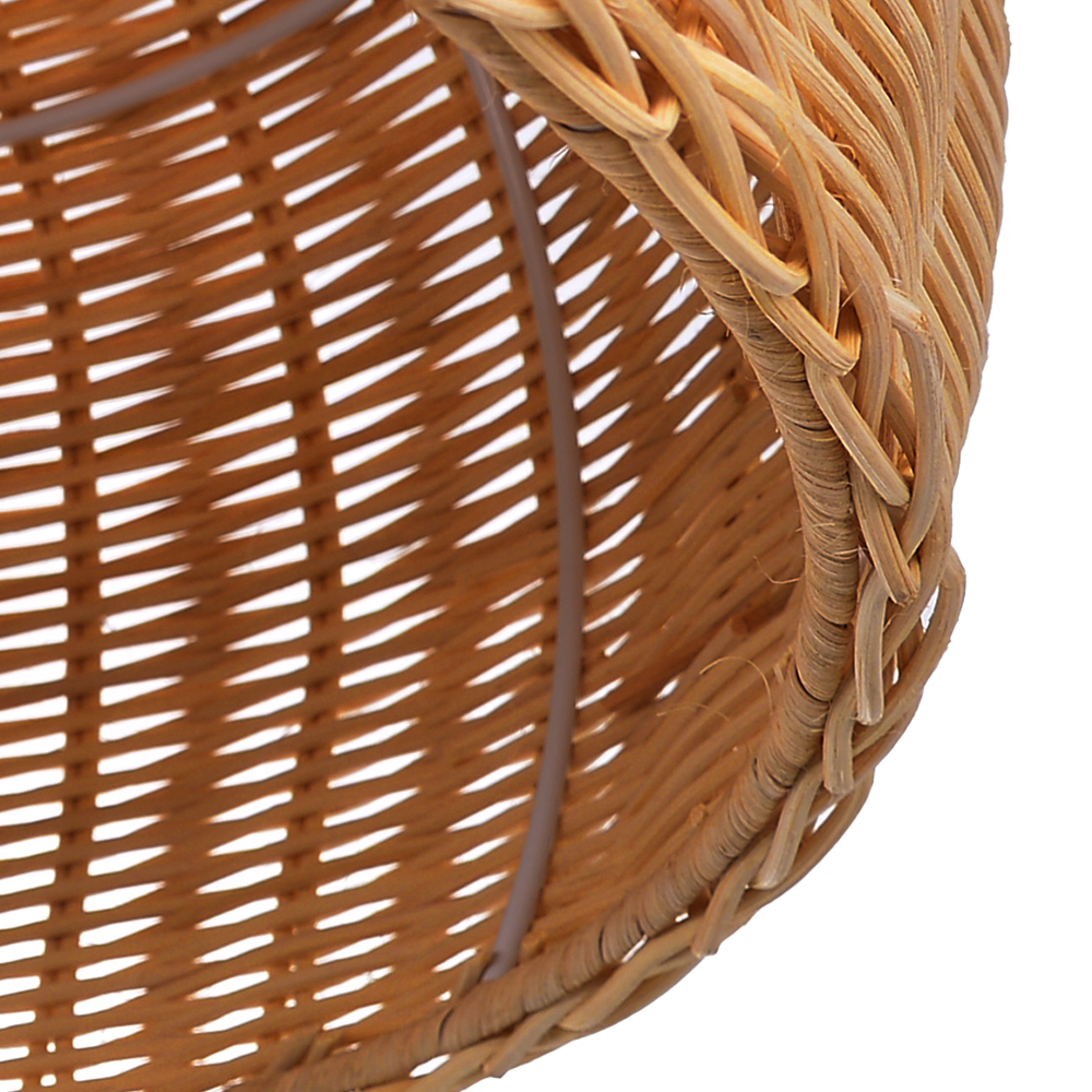 Scandinavian Rattan Pendant Light Rustic Handwoven Chandelier Over Dining Table