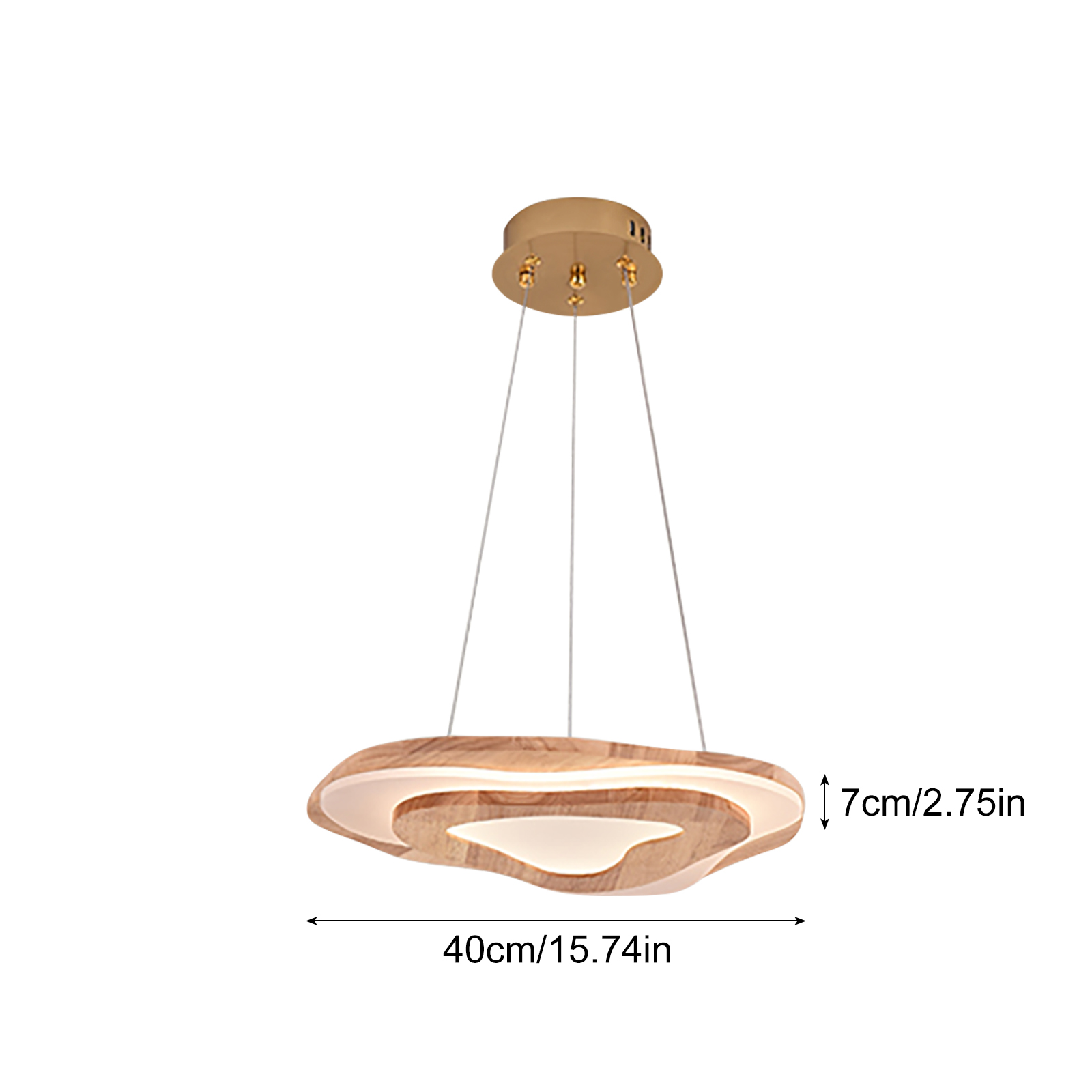 Nordic Irregular Solid Wooden Pendant Light Living Room Dining Room Dimmable Chandelier