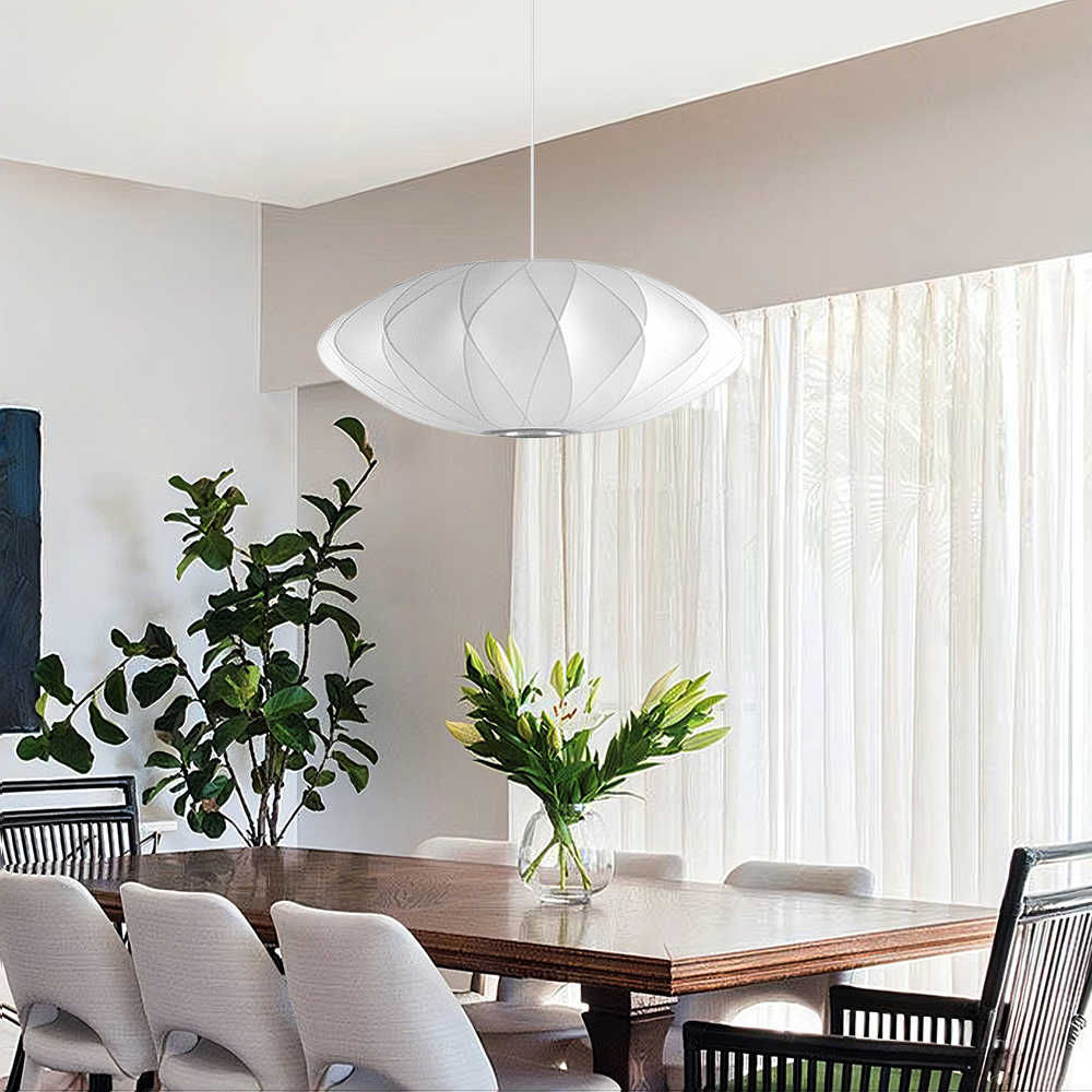 French fabric art chandelier over Dining Table