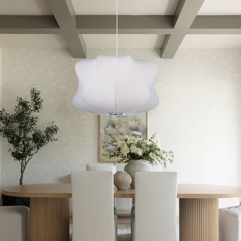 Minimalist Fabric Pendant Lamp Japandi Lighting For Dining Room