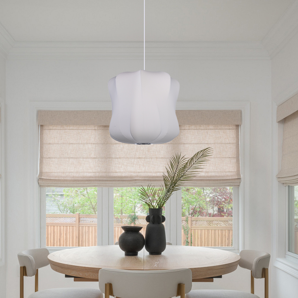 Bucket Lantern Pendant Fabric Hanging Lights for Dining Living Room