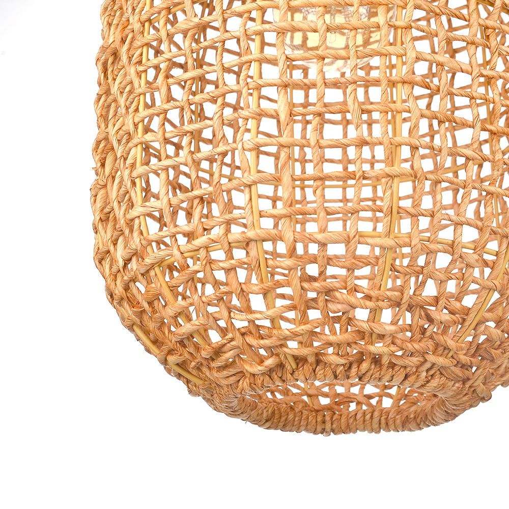 Coastal Living Room Rattan Pendant Light Warm Style Home Decoration
