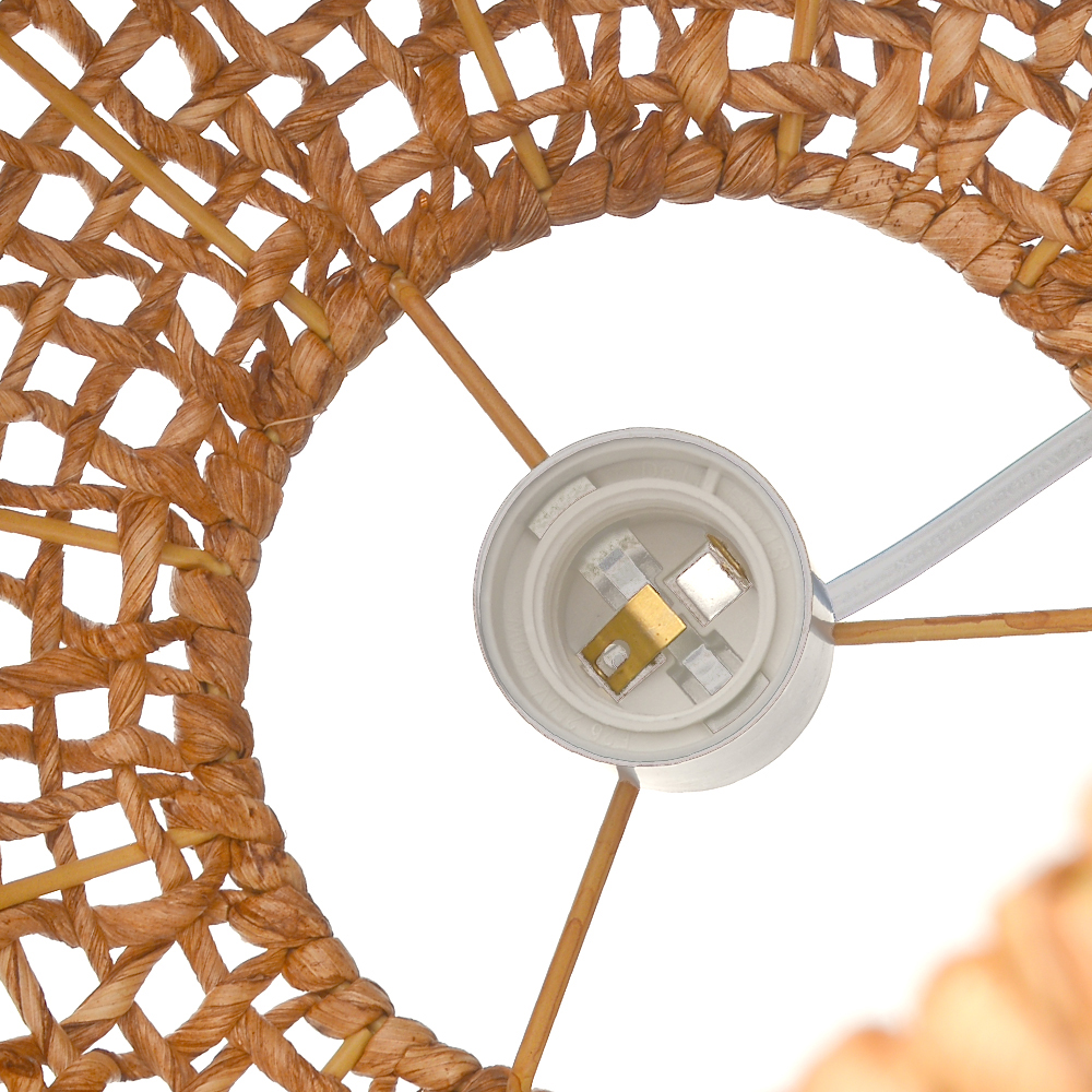 Coastal Living Room Rattan Pendant Light Warm Style Home Decoration