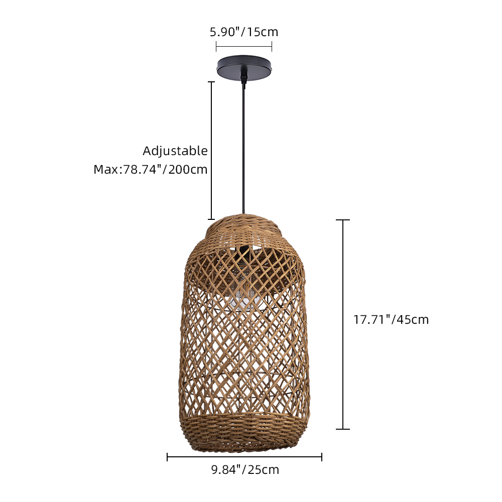Luminous Rattan Pendant Light Natural Chandelier for Kitchen Island