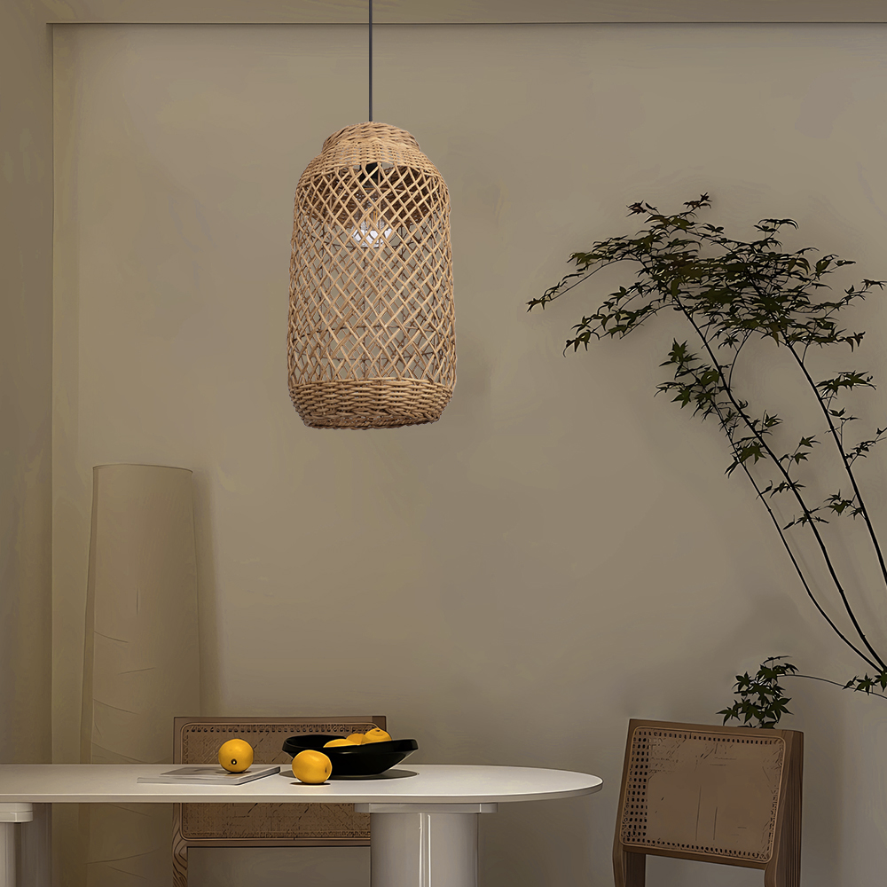 Luminous Rattan Pendant Light Natural Chandelier for Kitchen Island