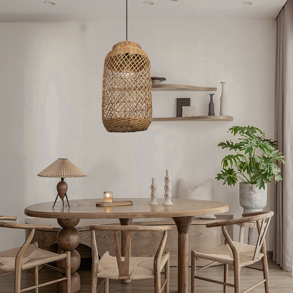 Luminous Rattan Pendant Light Natural Chandelier for Kitchen Island