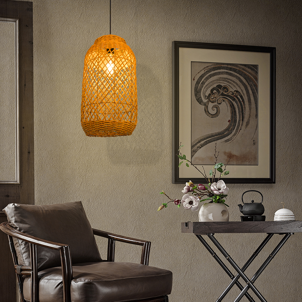 Luminous Rattan Pendant Light Natural Chandelier for Kitchen Island