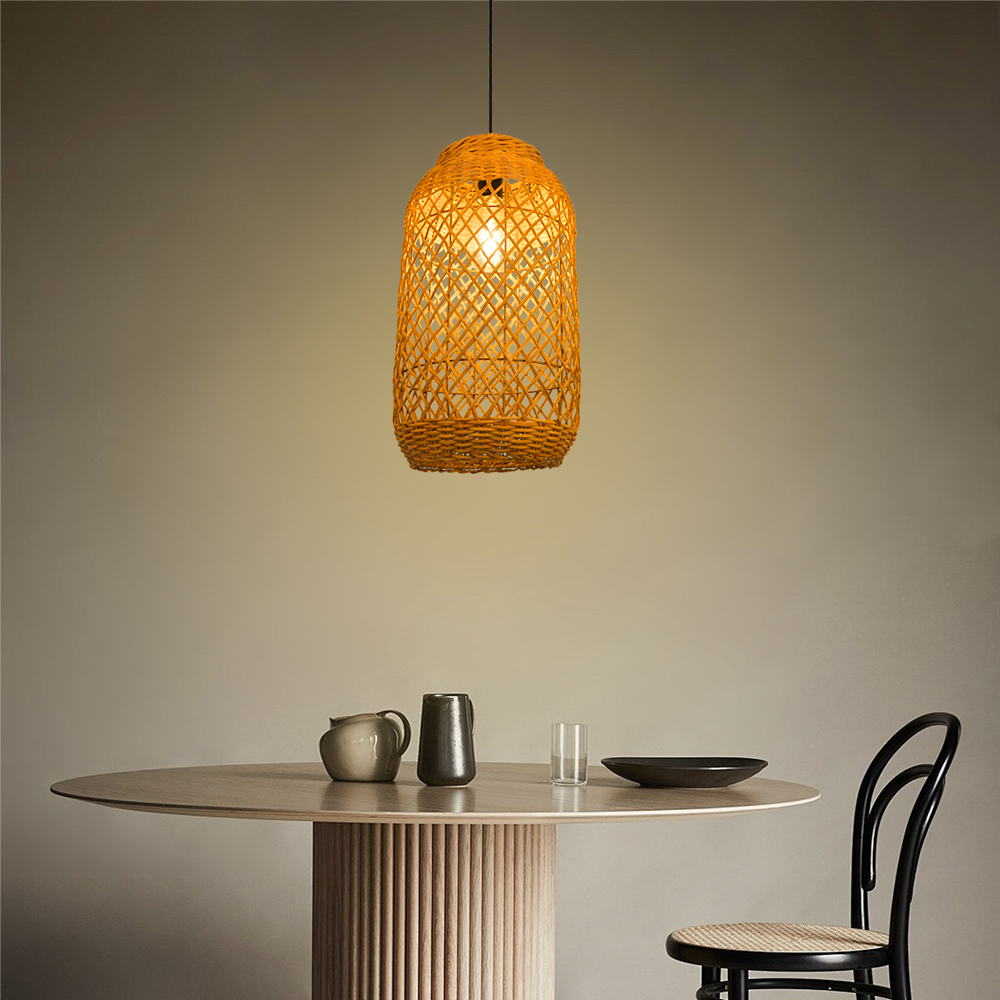 Luminous Rattan Pendant Light Natural Chandelier for Kitchen Island