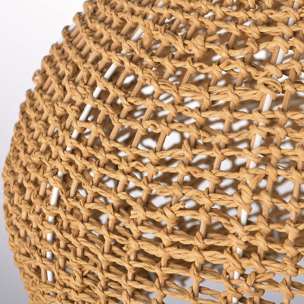 Natural Wicker Hanging Lamp Boho Rope Light Fixture for Dining Room Kitchen Island