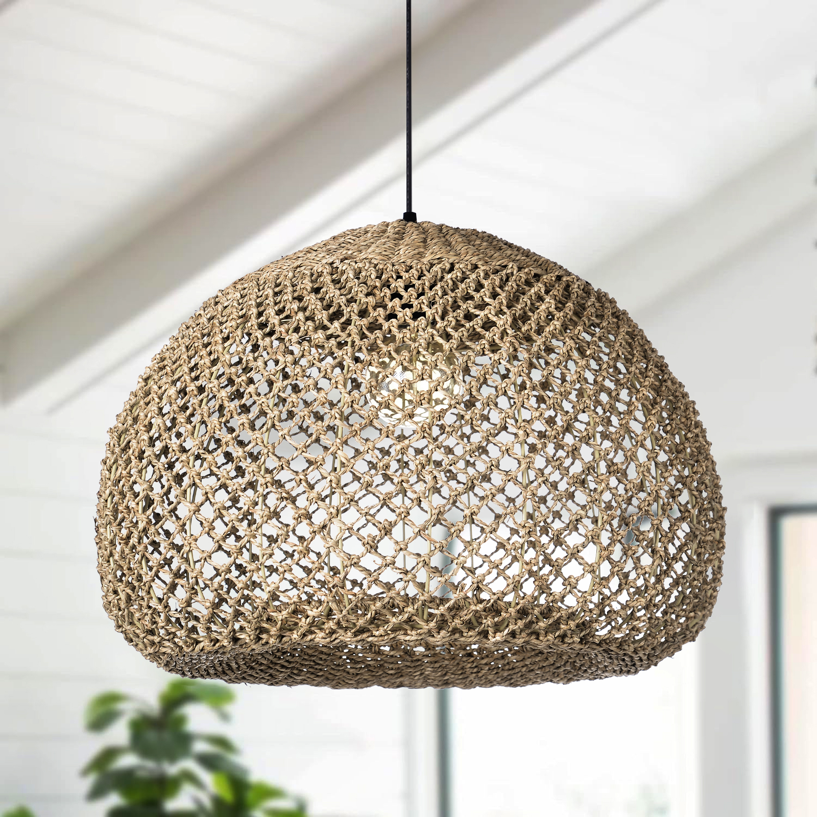 Wabi Sabi Style Seaweed Pendant Light for Dining Room Living Room