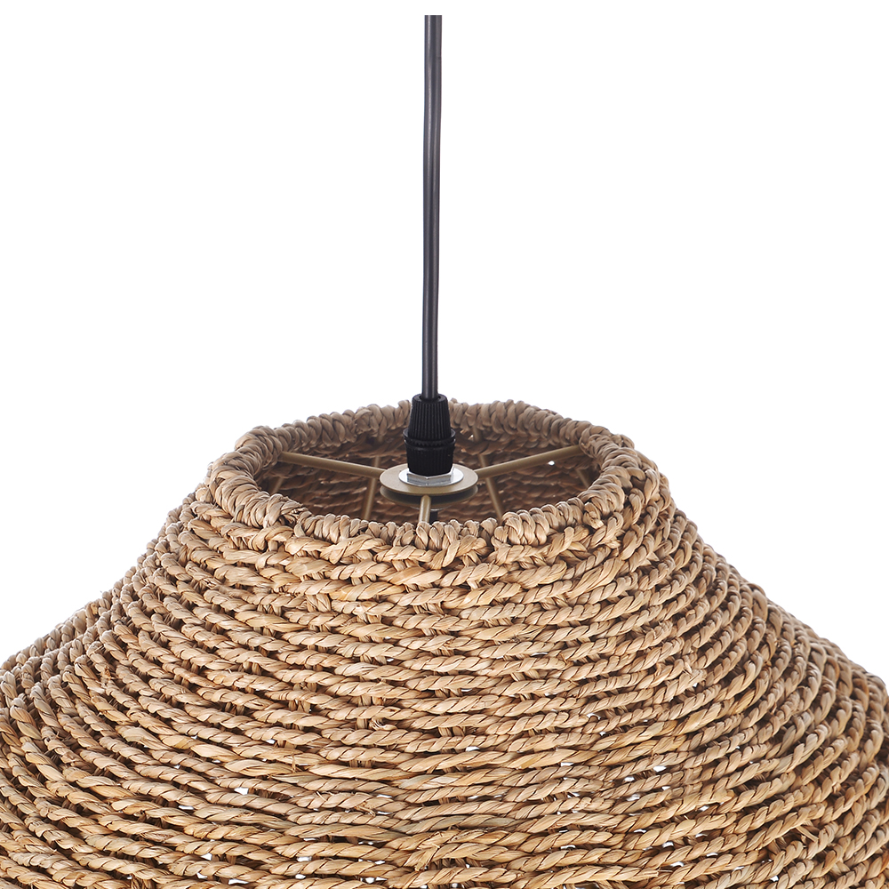 Handwoven Straw Rattan Pendant Light for Kitchen Island