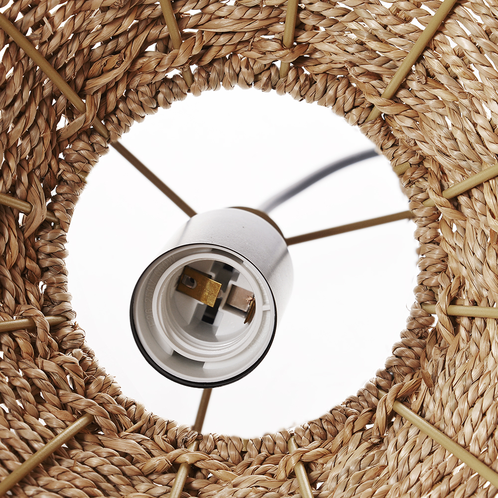 Handwoven Straw Rattan Pendant Light for Kitchen Island