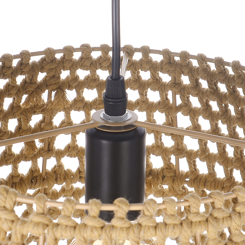 Braided Hemp Rope Chandelier Dining Room Restaurant Decorative Pendant Lampshade