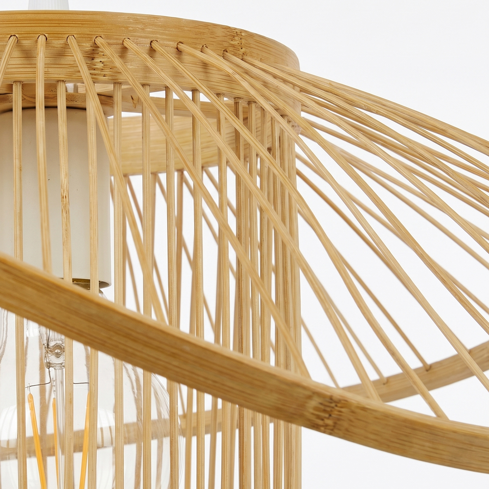 Handwoven Bamboo Pendant Light for Bedroom, Dining Room & Natural Home Decor