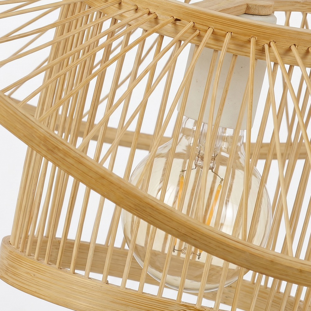Handwoven Bamboo Pendant Light for Bedroom, Dining Room & Natural Home Decor