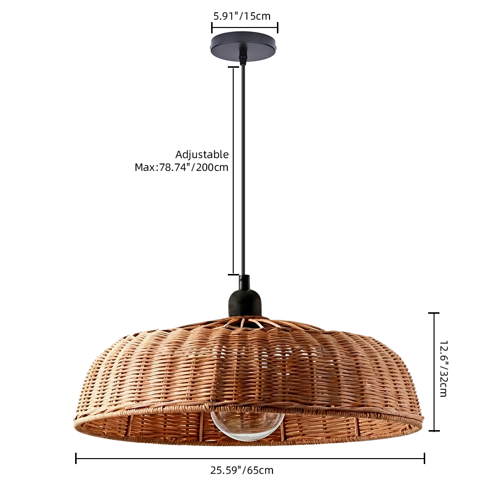 Natural Dark Rattan Chandelier for Restaurant
